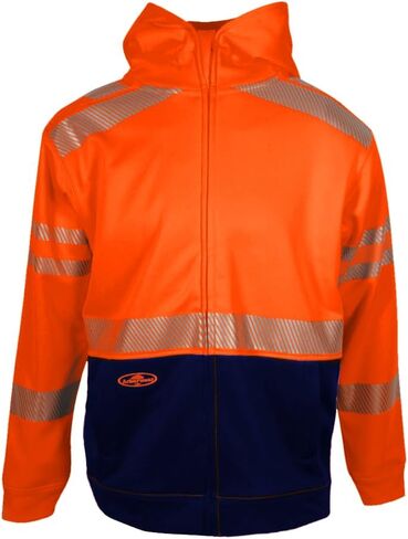 سترة Arborwear الرجالية ذات القلنسوة السميكة والسحاب الكامل HVSA فئة 3 ملابس أمان عالية الوضوح، متينة، دافئة in Kuwait