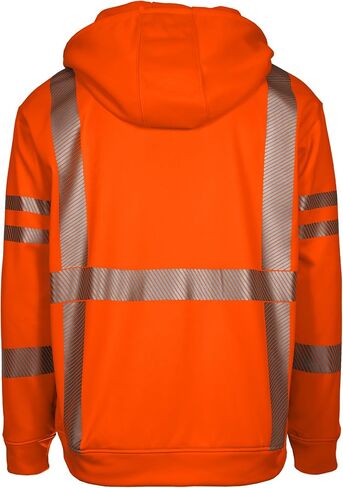 سترة Arborwear الرجالية ذات القلنسوة السميكة والسحاب الكامل HVSA فئة 3 ملابس أمان عالية الوضوح، متينة، دافئة in Kuwait