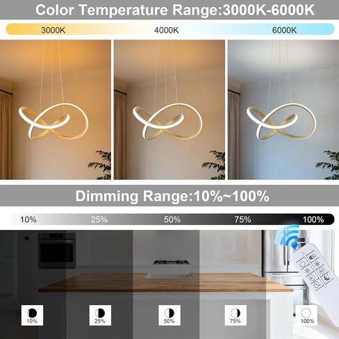 MAYNA Modern LED Pendant Light Fixture, Contemporary LED Chandelier with Irregular Ring Lights, Adjustable Modern Chandeliers for Dining Room Kitchen Entryway Living Room Bedroom, 6000K Daylight in Saudi Arabia