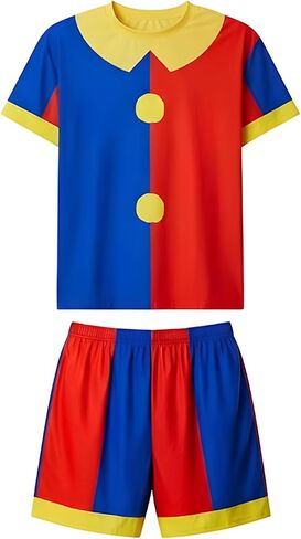 قميص وسروال قصير مهرج المهرج للرجال والنساء البالغات والرجال وأزياء الهالوين وأعياد الميلاد in Kuwait