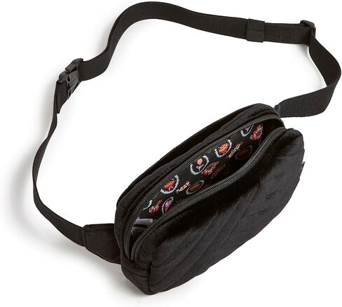 Vera Bradley Velvet Mini Belt Bag Sling Crossbody, Black in Saudi Arabia
