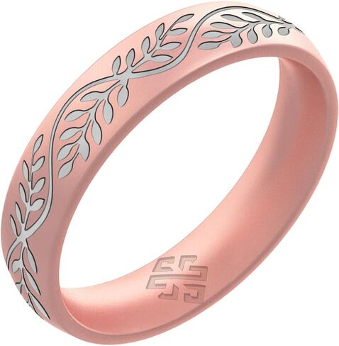 Knot Theory Laurel Silicone Ring for Women - Baby Blue, Cosmic Purple, Dark Silver, Lavender, Pink, Rose Gold, White Breathable Comfort Fit 6mm Bandwidth in Saudi Arabia