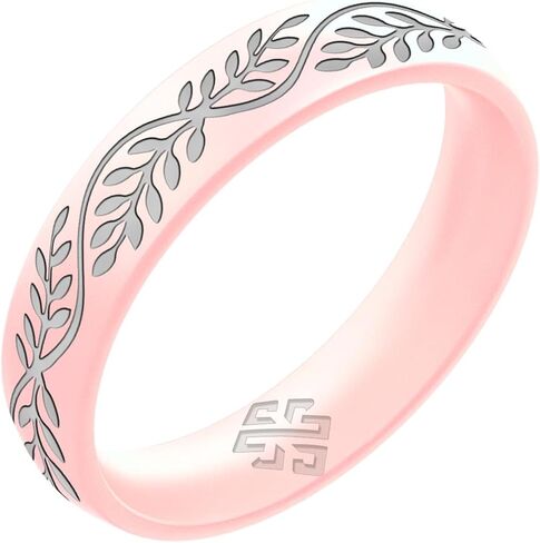 Knot Theory Laurel Silicone Ring for Women - Baby Blue, Cosmic Purple, Dark Silver, Lavender, Pink, Rose Gold, White Breathable Comfort Fit 6mm Bandwidth in Saudi Arabia