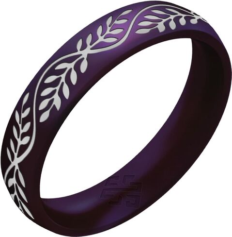 Knot Theory Laurel Silicone Ring for Women - Baby Blue, Cosmic Purple, Dark Silver, Lavender, Pink, Rose Gold, White Breathable Comfort Fit 6mm Bandwidth in Saudi Arabia
