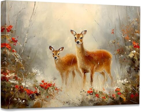 WODMIS خمر عيد الميلاد الوردي شاحنة جدار ديكور مؤطرة قماش جدار الفن، بلدة صغيرة ديكور عيد الميلاد، مزرعة أشجار عيد الميلاد الطازجة جدار ديكور قماش ديكورات المنزل للمنزل مزرعة جدار ديكور 11x14 in Kuwait