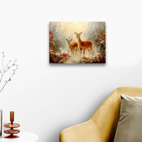 WODMIS خمر عيد الميلاد الوردي شاحنة جدار ديكور مؤطرة قماش جدار الفن، بلدة صغيرة ديكور عيد الميلاد، مزرعة أشجار عيد الميلاد الطازجة جدار ديكور قماش ديكورات المنزل للمنزل مزرعة جدار ديكور 11x14 in Kuwait