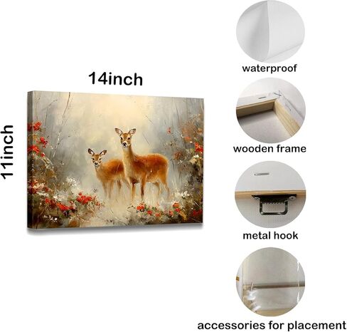 WODMIS خمر عيد الميلاد الوردي شاحنة جدار ديكور مؤطرة قماش جدار الفن، بلدة صغيرة ديكور عيد الميلاد، مزرعة أشجار عيد الميلاد الطازجة جدار ديكور قماش ديكورات المنزل للمنزل مزرعة جدار ديكور 11x14 in Kuwait