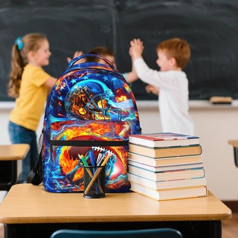 حقيبة ظهر مدرسية لكرة القدم الأمريكية للأولاد، حقيبة ظهر رياضية للأولاد والبنات للأطفال والمراهقين وطلاب المدارس الابتدائية والمتوسطة، حقيبة كتب للأعمار من 6 إلى 18 عامًا، حقيبة ظهر قابلة للتعديل للسفر in Kuwait