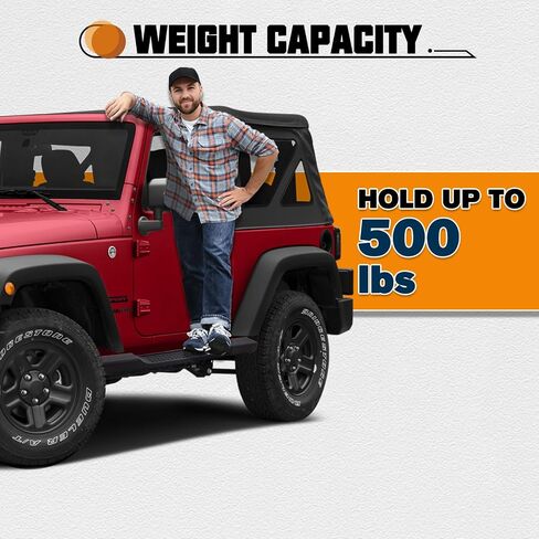 لوحات تشغيل متوافقة مع أبواب 2007-2018 Jeep Wrangler JK، وخطوات جانبية فولاذية ذات نمط فريد in Saudi Arabia