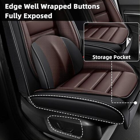 غطاء مقعد السيارة مناسب لسيارة Ford Expedition 2000-2025، غطاء مقعد مقاوم للماء ووسادة هوائية متوافقة، واقي مقعد السيارة من الداخل الفاخر (5 مقاعد فاخرة، أسود أخضر) in Kuwait