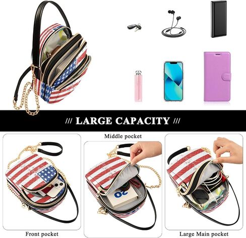 ALAZA Chain Crossbody Bags for Women Quilted Shoulder Crossbody Handbags Travel Cross Body Cell Phone Purses Bags in Saudi Arabia