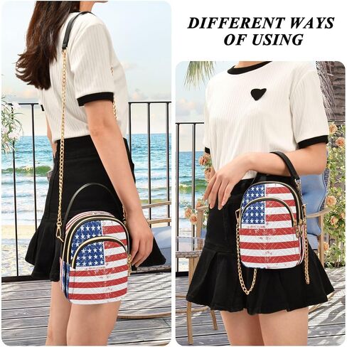 ALAZA Chain Crossbody Bags for Women Quilted Shoulder Crossbody Handbags Travel Cross Body Cell Phone Purses Bags in Saudi Arabia