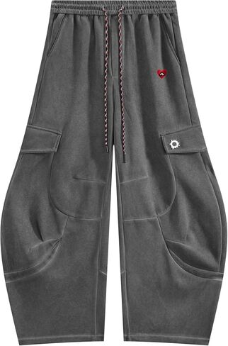 Aelfric Eden المرأة سوبر فضفاض برميل Sweatpants متعدد جيوب واسعة الساق Sweatpants عادية Y2k صالة السراويل in Saudi Arabia