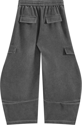 Aelfric Eden المرأة سوبر فضفاض برميل Sweatpants متعدد جيوب واسعة الساق Sweatpants عادية Y2k صالة السراويل in Saudi Arabia