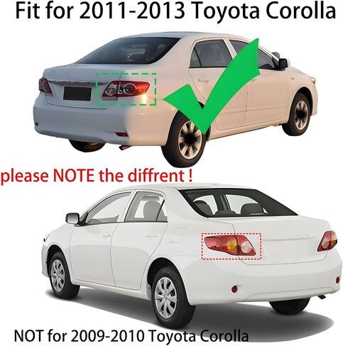 2 قطعة مجموعة مصابيح الذيل متوافقة مع 2011 2012 2013 تويوتا كورولا المصابيح الخلفية أضواء خلفية الفرامل الخلفية اليسار الخلفي الأيمن الخلفي الخارجي in Kuwait
