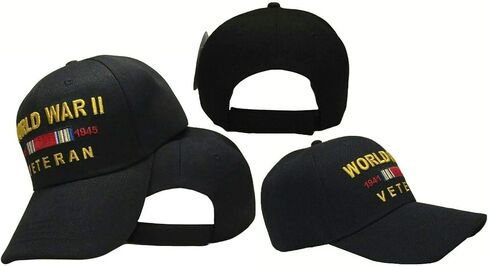 Trade Winds Embroidered Black World War 2 II Veteran with Dates Military Baseball Cap Hat in Saudi Arabia