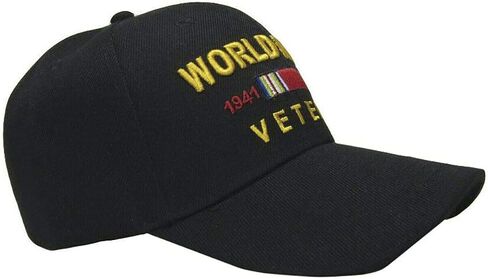 Trade Winds Embroidered Black World War 2 II Veteran with Dates Military Baseball Cap Hat in Saudi Arabia