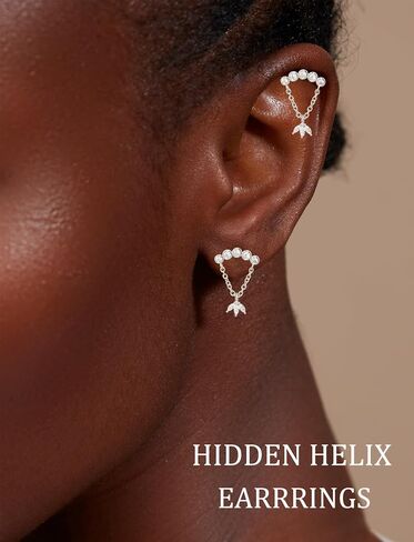 Dainty Flat Back Earrings, 14K Gold Cute Stud Cartilage Earrings with S925 Sterling Silver Post, Hypoallergenic Flatback Earrings for Women Helix Earrings Jewelry in Saudi Arabia