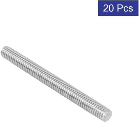 Uxcell M4 x 70mm 304 الفولاذ المقاوم للصدأ قضبان قضيب ملولبة بالكامل مشابك 20 قطعة in Saudi Arabia