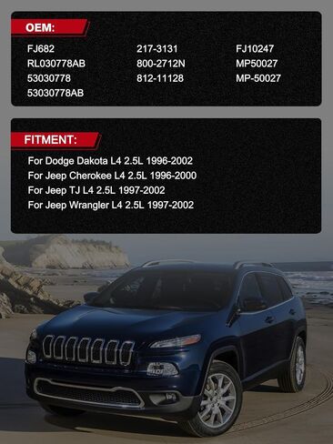 4 قطعة FJ682 حاقن الوقود (2.5L فقط) ل دودج داكوتا 1996 1997 1998 1999 2000 2001 2002 ، ل جيب شيروكي 1996-2000 ، TJ/رانجلر 1997-2002 ، RL030778AB 53030778 in Saudi Arabia