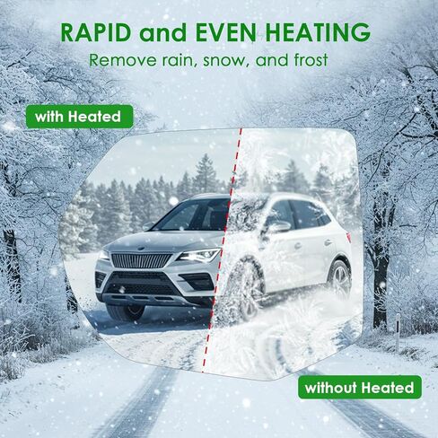 زجاج مرآة بديل لجانب الركاب - متوافق مع 2021-2025 سوبربان، تاهو، يوكون، يوكون XL، إسكاليد، إسكاليد ESV - مُسخن مع لوحة خلفية، بدون تعتيم تلقائي، 84642721، RH in Kuwait