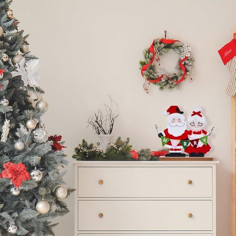 Christmas Decorations for Home Red Coffee Cup Sign Farmhouse Merry Christmas Decor Wooden Rustic Happy Holiday Block Tabletop Xmas Party Décor for Living Room, Dining Table in Saudi Arabia