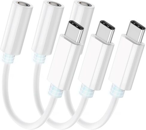 Seulliya USB C to 3.5mm Headphone Jack Adapter for iPhone 15/16 Pro/Max, Hi-Res Audio DAC Dongle, 3.5mm Aux Cord Converter for Samsung Galaxy, iPad, Car, USB-C Devices 2Pack in Kuwait