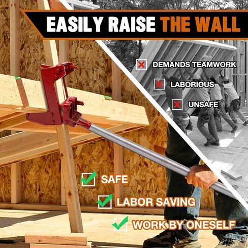 Heavy-Duty Malleable Casting Iron Wall Jack for Lifting Wall Beams Decks and More with Capacity of Lifting 1,000 lbs, Red, Pack of 1 in Saudi Arabia