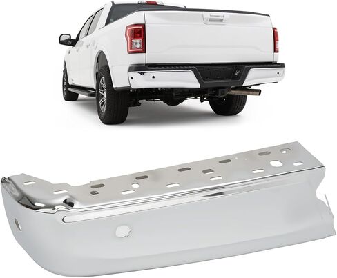 غطاء نهاية المصد الخلفي من KUAFU متوافق مع 2021-2023 Ford F-150 لاستبدال FO1102401 ML3Z17906HA غطاء واقي المصد الخلفي الأيسر من الفولاذ الكروم الفضي in Saudi Arabia