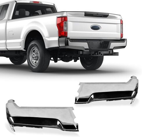 المصد الخلفي الأيمن والأيسر من الكروم الصلب مع فتحات مستشعر متوافقة مع 2017-2022 FORD F250 F350 Super Duty HC3Z17906JA FO1102386 in Kuwait