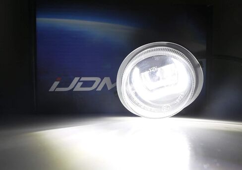 iJDMTOY 2 في 1 مصباح LED نهاري أبيض/مصابيح ضباب متوافقة مع Mazda 2 3 6 CX-5 CX-7 MX-5 وما إلى ذلك، (2) مصابيح LED XB-D كمصابيح ضباب و(1) حلقة هالة بنمط DTM 10 وات مثل DRL in Saudi Arabia