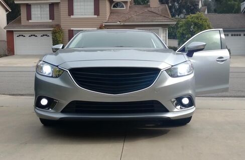 iJDMTOY 2 في 1 مصباح LED نهاري أبيض/مصابيح ضباب متوافقة مع Mazda 2 3 6 CX-5 CX-7 MX-5 وما إلى ذلك، (2) مصابيح LED XB-D كمصابيح ضباب و(1) حلقة هالة بنمط DTM 10 وات مثل DRL in Saudi Arabia