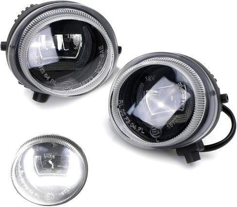 iJDMTOY 2 في 1 مصباح LED نهاري أبيض/مصابيح ضباب متوافقة مع Mazda 2 3 6 CX-5 CX-7 MX-5 وما إلى ذلك، (2) مصابيح LED XB-D كمصابيح ضباب و(1) حلقة هالة بنمط DTM 10 وات مثل DRL in Saudi Arabia