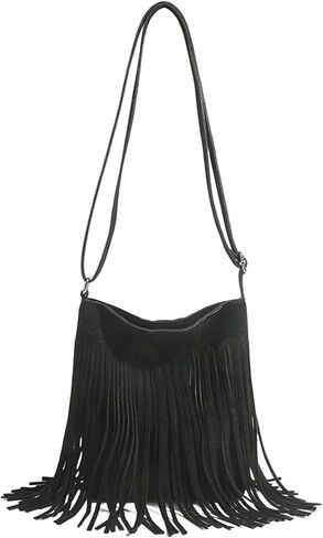 GORGLITTER Women's Western Fringe Bag Cowgirl Purse Faux Suede Crossbody Bag with Tassel in Saudi Arabia