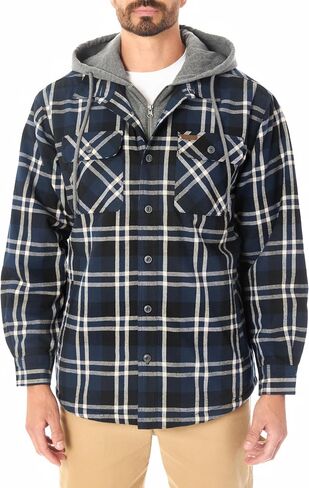 Smith's Workwear Big Men's Sherpa-Lined Hooded Flannel Shirt-Jacket with Inset in Saudi Arabia