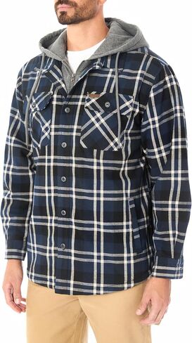 Smith's Workwear Big Men's Sherpa-Lined Hooded Flannel Shirt-Jacket with Inset in Saudi Arabia