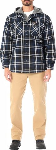 Smith's Workwear Big Men's Sherpa-Lined Hooded Flannel Shirt-Jacket with Inset in Saudi Arabia