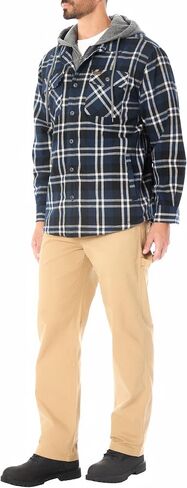 Smith's Workwear Big Men's Sherpa-Lined Hooded Flannel Shirt-Jacket with Inset in Saudi Arabia