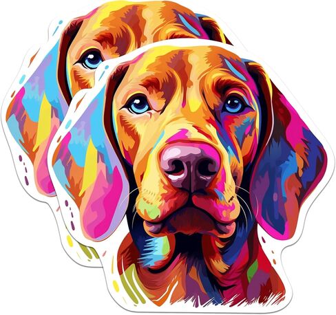(عبوتان) ملصقات سلالات الكلاب Vizsla - 5 بوصات على الجانب الأطول - اختر من بين أكثر من 100 سلالة كلب - للسيارات والشاحنات وألواح التزلج وأجهزة الكمبيوتر المحمولة - صنع في الولايات المتحدة الأمريكية - BMCS1969 in Kuwait