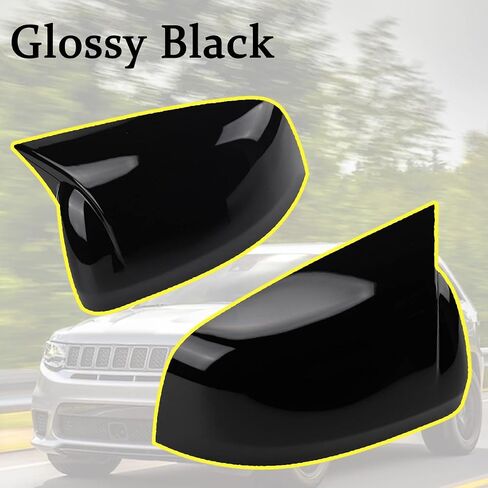for Durango 2011~2024/Grand cherokee 2011~2021,Glossy Black,Auto Car Mirror Cover Rearview Mirror Guard Covers Door Side Cap Exterior Trim in Kuwait
