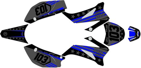Graphics Kit for Yamaha TTR110 (2008+) USA Series Smoke 09 Mil - Dirt pit bike motorcycle stickers, dirtbike racing automotive decal motocross accessories no-plastics in Saudi Arabia