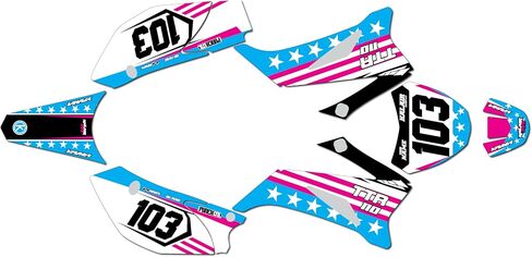 Graphics Kit for Yamaha TTR110 (2008+) USA Series Smoke 09 Mil - Dirt pit bike motorcycle stickers, dirtbike racing automotive decal motocross accessories no-plastics in Saudi Arabia