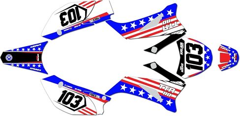 Graphics Kit for Yamaha TTR110 (2008+) USA Series Smoke 09 Mil - Dirt pit bike motorcycle stickers, dirtbike racing automotive decal motocross accessories no-plastics in Saudi Arabia