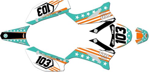 Graphics Kit for Yamaha TTR110 (2008+) USA Series Smoke 09 Mil - Dirt pit bike motorcycle stickers, dirtbike racing automotive decal motocross accessories no-plastics in Saudi Arabia