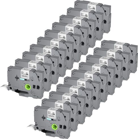 20Pack Tze-231 Tape Label Maker متوافق مع شريط الأخ P-touch Tze-231 ، Tze231 ½ "0.47" × 26.2 قدمًا أسودًا مغلقًا باللون الأبيض ، للاستخدام مع PT-D210 ، PT-H110 ، PT-D220 ، PT-D410 ، PT-D410 ، PT-D600 in Kuwait