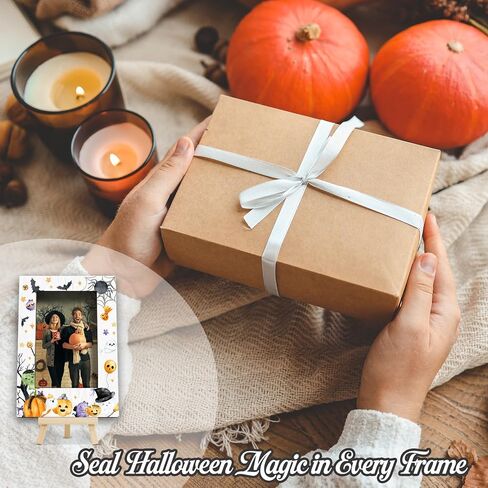 Happy Halloween Photo Frame, 4x6 Spooky Ghost Wooden Picture Frames for Home Office Desk Decor, Fun Halloween Gifts for Friend Boys and Girls -A02 in Kuwait
