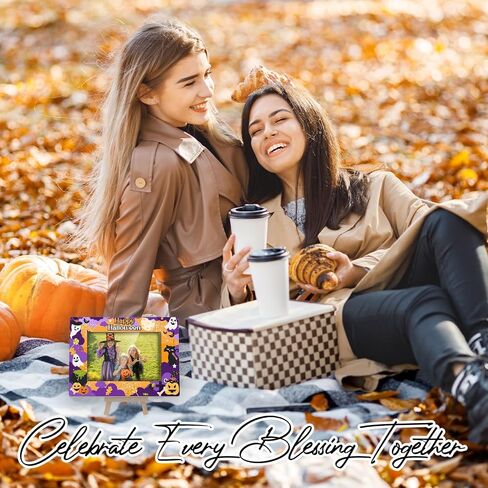 Happy Halloween Photo Frame, 4x6 Spooky Ghost Wooden Picture Frames for Home Office Desk Decor, Fun Halloween Gifts for Friend Boys and Girls -A02 in Kuwait