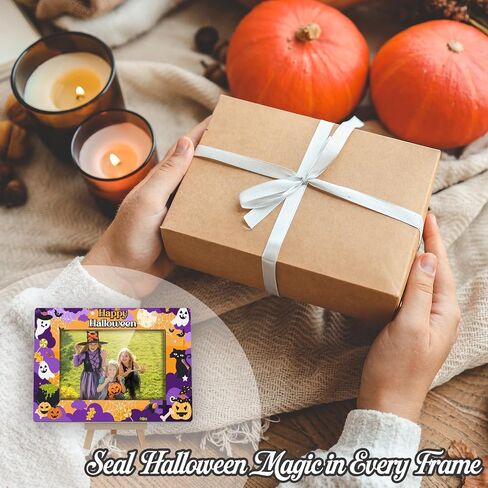 Happy Halloween Photo Frame, 4x6 Spooky Ghost Wooden Picture Frames for Home Office Desk Decor, Fun Halloween Gifts for Friend Boys and Girls -A02 in Kuwait
