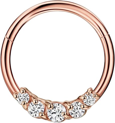FANSING 316L Surgical Steel Beaded Zircon Piercing Rings for Septum Daith in Saudi Arabia