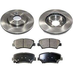 Front Ceramic Disc Brake Pad and Rotor Kit - Compatible with 2011-2016 Hyundai Elantra 1.8L 4-Cylinder in Kuwait